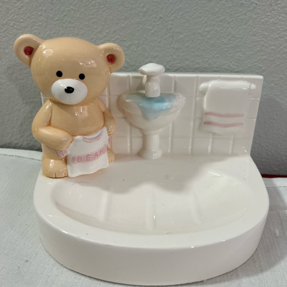 Vintage Enesco Cute‎ Bear Soap Dish